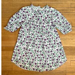 Sunchild Girls Indian Cotton Block Print Purple Flowers Dress Size 10